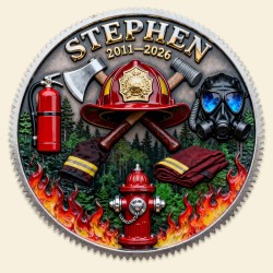 Personalized Firefighter Appreciation Printed Metal Challenge Coin - Custom Gifts for Firefighters Personalized Firefighter Appreciation Printed Metal Challenge Coin - Custom Gifts for Firefighters