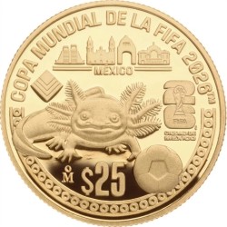 FIFA World Cup 2026 Mexico Axolotl 25 Pesos Gold Commemorative Coin FIFA World Cup 2026 Mexico Axolotl 25 Pesos Gold Commemorative Coin