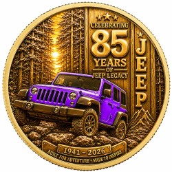 Jeep 85th Anniversary Legacy Commemorative Challenge Coin - Limited Edition 1941-2026 Off-Road Collectible