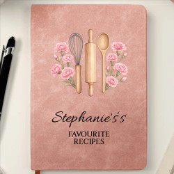Personalized Birth Flower Recipe Journal Set - Custom Leather Journal, Kitchen Towel & Apron Gift for Home Cook Personalized Birth Flower Recipe Journal Set - Custom Leather Journal, Kitchen Towel & Apron Gift for Home Cook