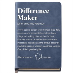 Personalized "Difference Maker" Leather Journal - Custom Name A5 PU Leather Notebook for Teachers & Mentors Personalized "Difference Maker" Leather Journal - Custom Name A5 PU Leather Notebook for Teachers & Mentors