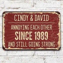 "Annoying Each Other Since" Personalized Iron Sign - Custom Funny Romantic Gift for Couples "Annoying Each Other Since" Personalized Iron Sign - Custom Funny Romantic Gift for Couples