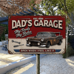 Personalized Dad's Garage Poster, Vintage Car Wall Art, Unique Creative Gift for Dad or Grandpa Personalized Dad's Garage Poster, Vintage Car Wall Art, Unique Creative Gift for Dad or Grandpa