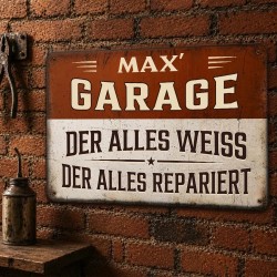 Custom Retro Iron Garage Sign | Personalized Workshop & Shed Wall Decor Birthday Gift for Husband / Grandpa