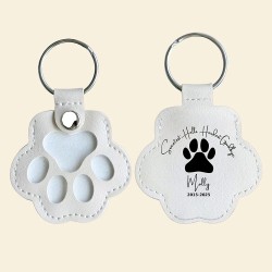 Custom Pet Hair Keepsake Leather Keychain - Sweet Pet Memorial Gift Custom Pet Hair Keepsake Leather Keychain - Sweet Pet Memorial Gift