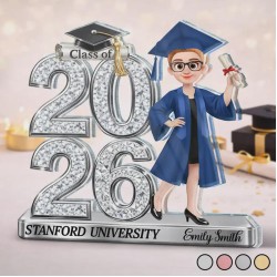 Personalized "Class of 2026" Graduation Acrylic Plaque - 14mm Premium Crystal Effect Keepsake