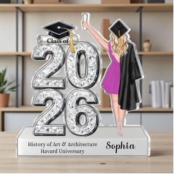 Personalized Graduation Class of 2026 Acrylic Plaque - 14mm Premium Gallery Grade Gift Personalized Graduation Class of 2026 Acrylic Plaque - 14mm Premium Gallery Grade Gift