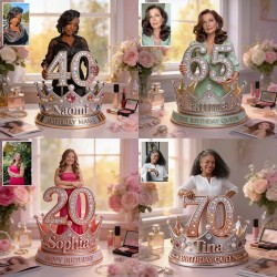 Custom Photo Personalized Birthday Shaped Acrylic Plaque - Unique Keepsake Gift