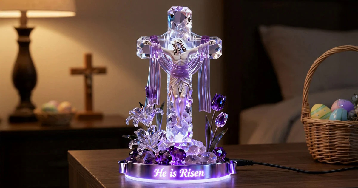 Personalized Jesus on the Cross Light Box - Custom Christian Gifts for Baptism, Easter & Home Decor Personalized Jesus on the Cross Light Box - Custom Christian Gifts for Baptism, Easter & Home Decor