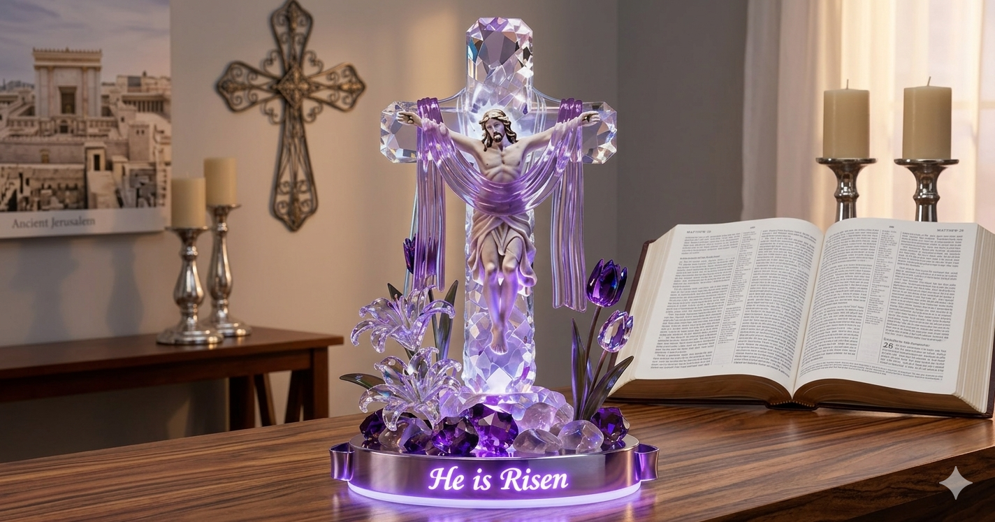 Personalized Jesus on the Cross Light Box - Custom Christian Gifts for Baptism, Easter & Home Decor Personalized Jesus on the Cross Light Box - Custom Christian Gifts for Baptism, Easter & Home Decor