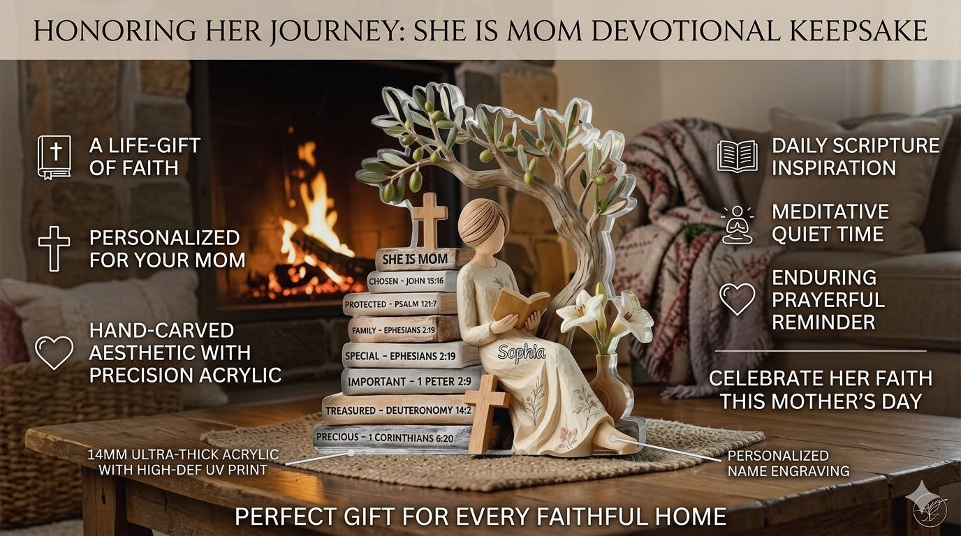 Honoring Her Journey: She Is Mom Devotional Keepsake She Is Mom Personalized Acrylic Plaque - 14mm Premium Mother's Day Gift