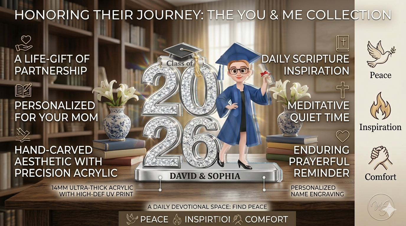 Class of 2026 Graduation Crystal Effect Acrylic Plaque - 14mm Premium Keepsake